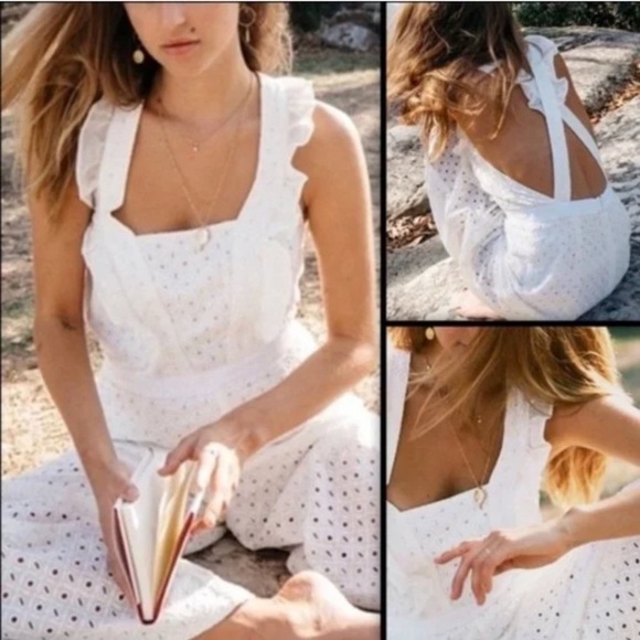 Stevie may broderie inhale eyelet white jumpsuit - Picture 2 of 10